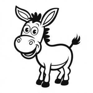 Disegno Facile di Asino Cartone Animato