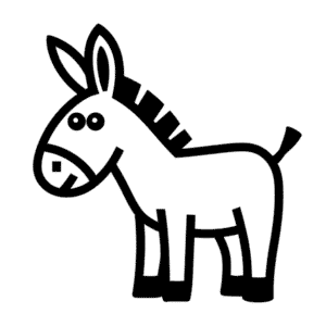Disegno Facile di Asino per bambino