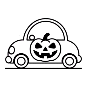 Disegno Facile di Auto di Halloween