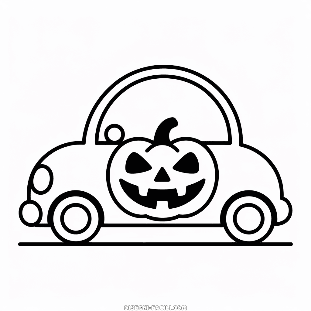 Disegno Facile di Auto di Halloween