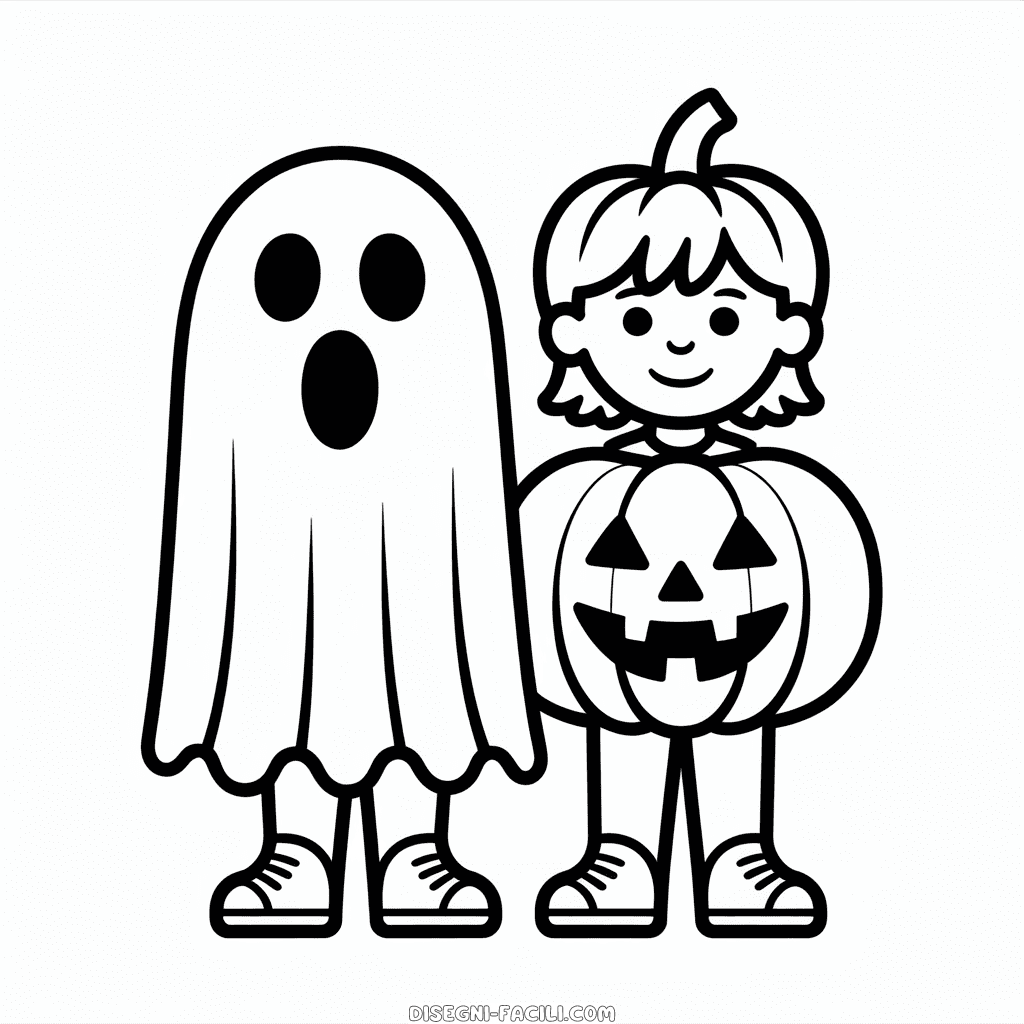 Disegno Facile di Bambini Halloween