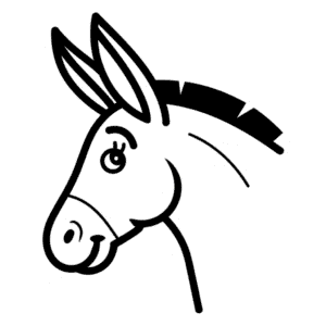 Disegno Facile di Carino Testa di Asino