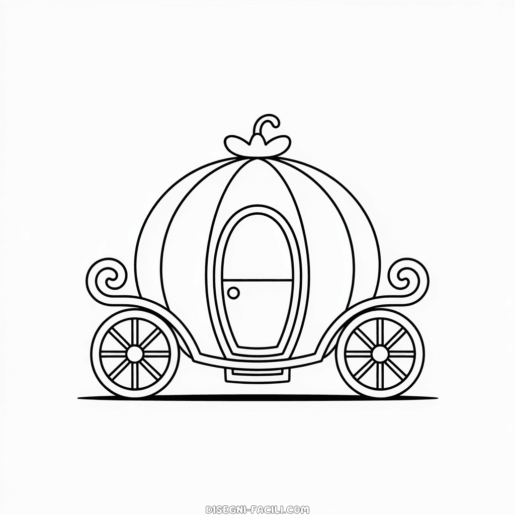 Disegno Facile di Carrozza Zucca di Cenerentola