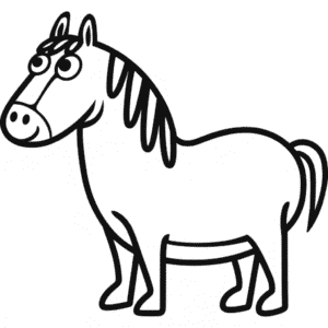 Disegno Facile di Cavallo per bambini