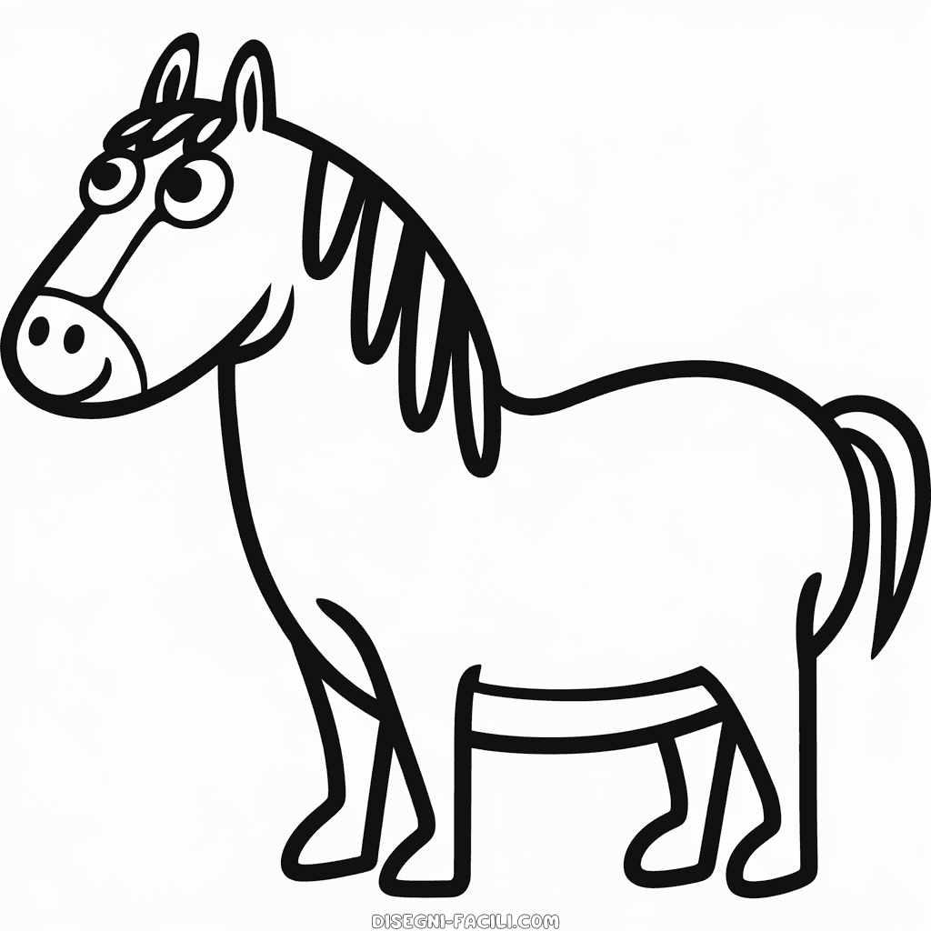 Disegno Facile di Cavallo per bambini