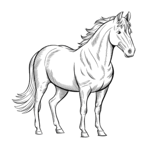Disegno Facile di Cavallo realistico