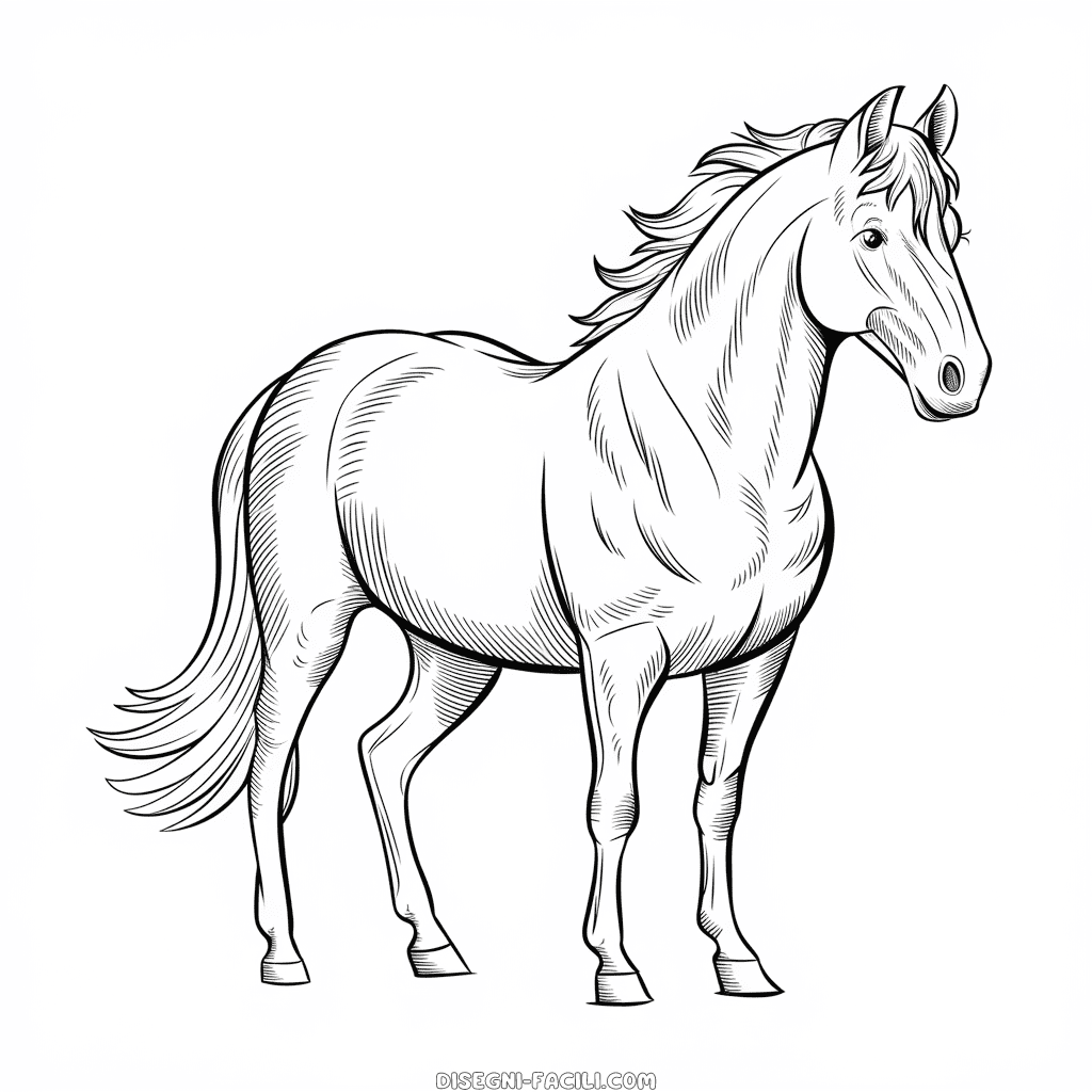 Disegno Facile di Cavallo realistico