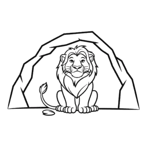 Disegno Facile di Caverna Il Re Leone