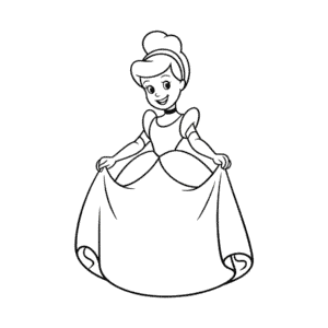 Disegno Facile di Cenerentola Cartoon