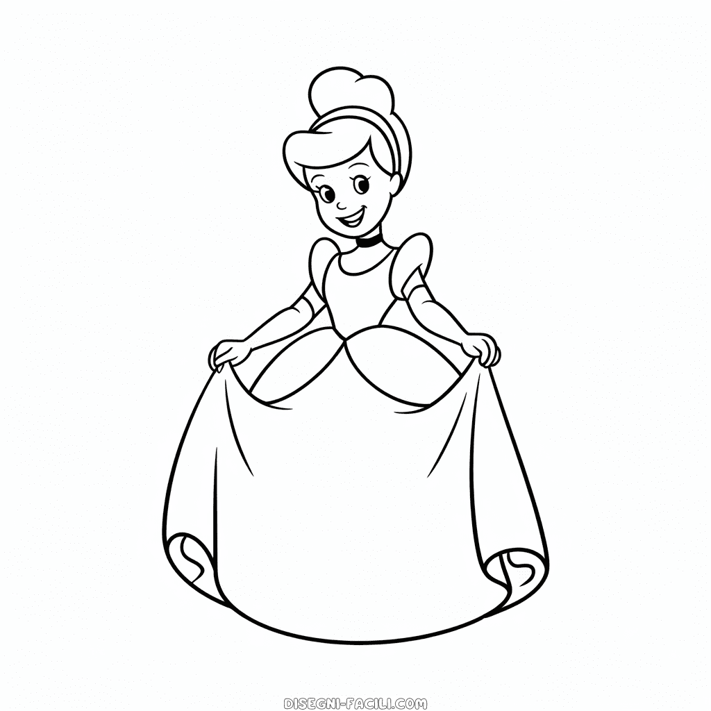 Disegno Facile di Cenerentola Cartoon