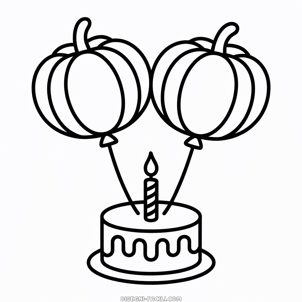 Disegno Facile di Compleanno di Halloween