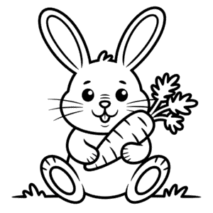 Disegno Facile di Coniglio in Autunno