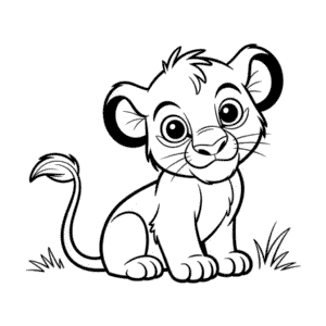 Disegno Facile di Cucciolo da Il Re Leone