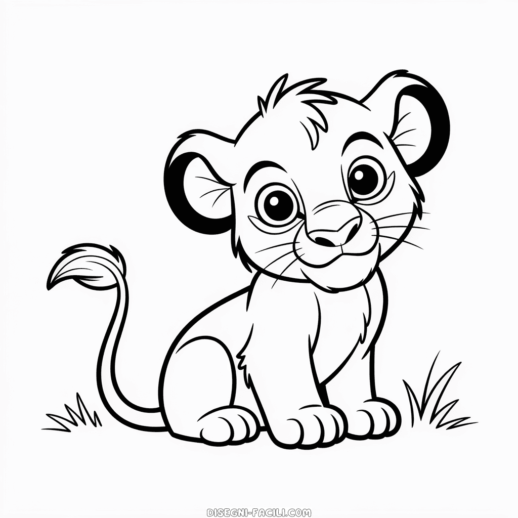 Disegno Facile di Cucciolo da Il Re Leone
