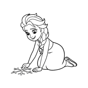 Disegno Facile di Disegno a Gesso di Elsa