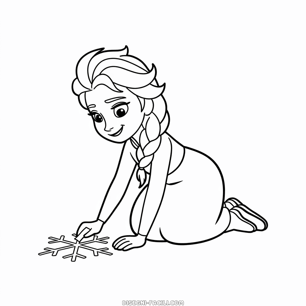 Disegno Facile di Disegno a Gesso di Elsa