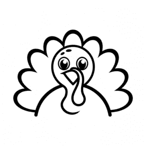 Disegno Facile di Faccia del Tacchino