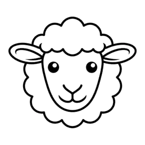 Disegno Facile di Faccia di Pecora