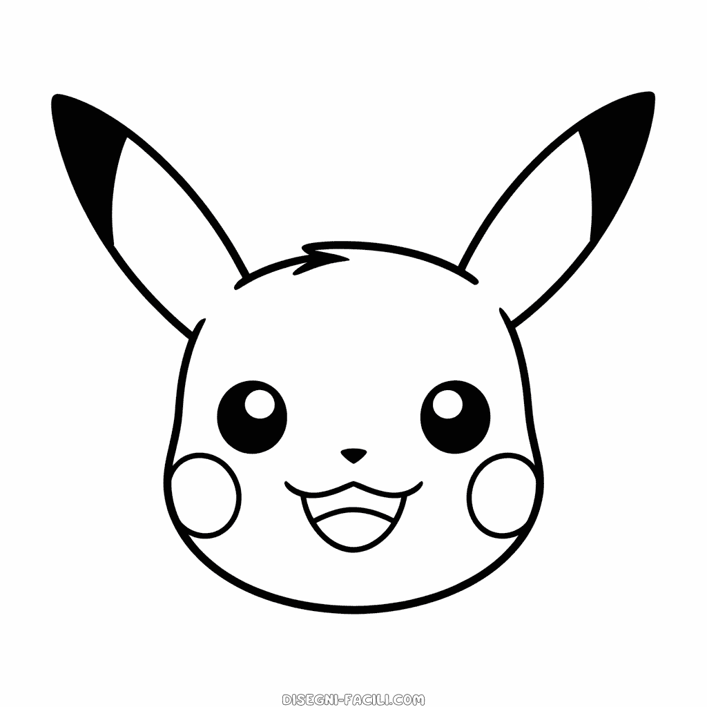Disegno Facile di Faccia di Pikachu