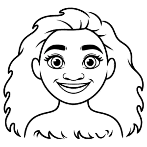 Disegno Facile di Faccia di Vaiana