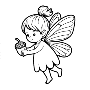 Disegno Facile di Fata dell'Autunno