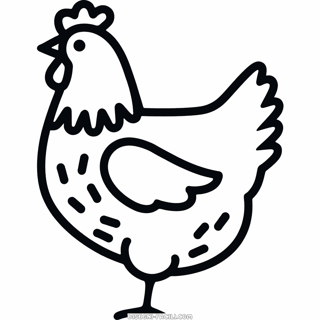Disegno Facile di Gallina semplice