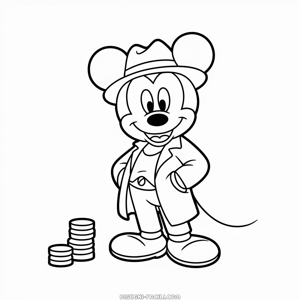 Disegno Facile di Gangster Topolino