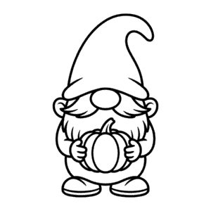 Disegno Facile di Gnomo d'Autunno
