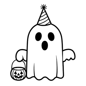 Disegno Facile di Halloween in Bianco e Nero