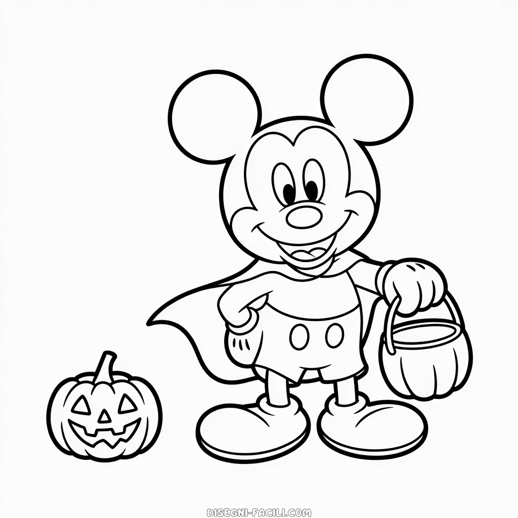Disegno Facile di Halloween Topolino