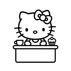 Disegno Facile di Hello Kitty Café