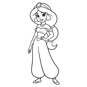 Disegno Facile di Jasmine in Bianco e Nero