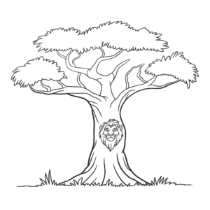 Disegno Facile di L'Albero del Re Leone