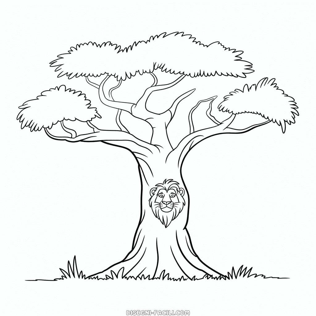Disegno Facile di L'Albero del Re Leone