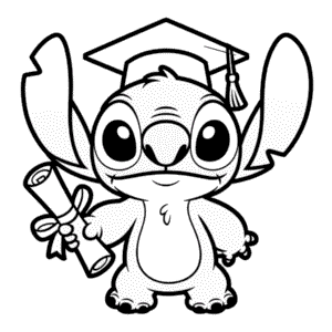 Disegno Facile di La Laurea di Stitch