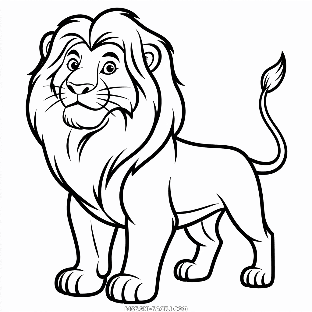 Disegno Facile di Leone da Il Re Leone