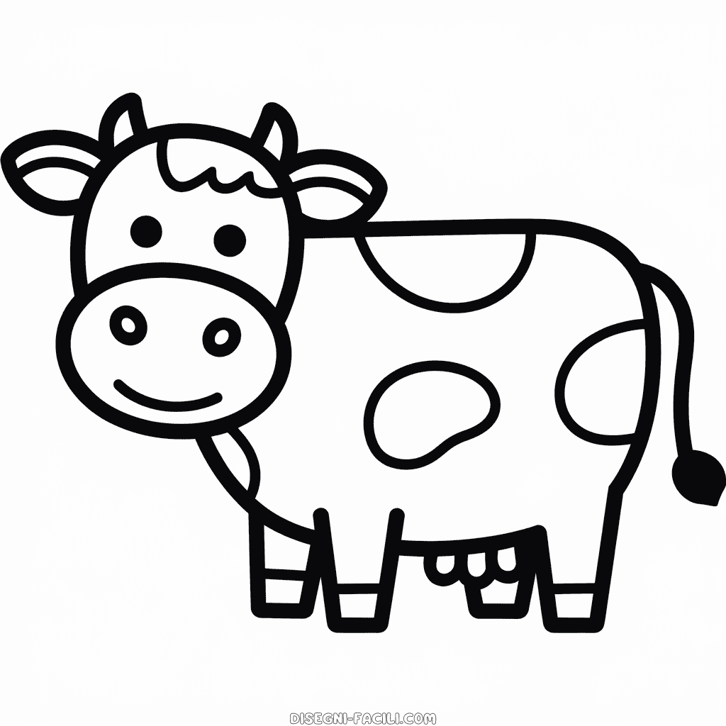 Disegno Facile di Mucca carina