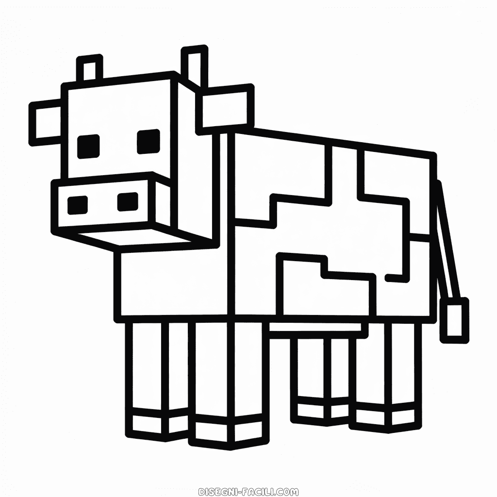 Disegno Facile di Mucca di Minecraft