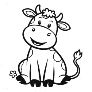 Disegno Facile di Mucca seduta