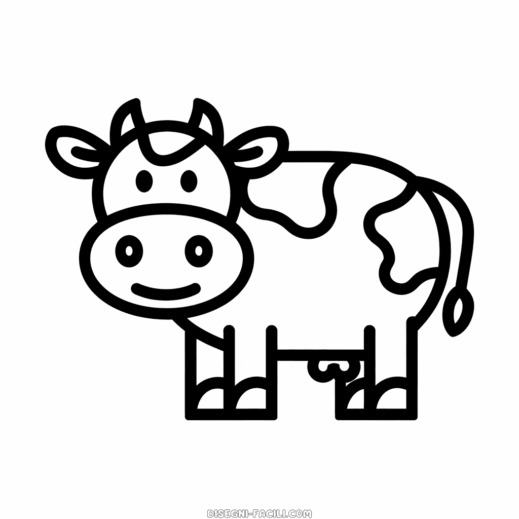 Disegno Facile di Mucca soffice