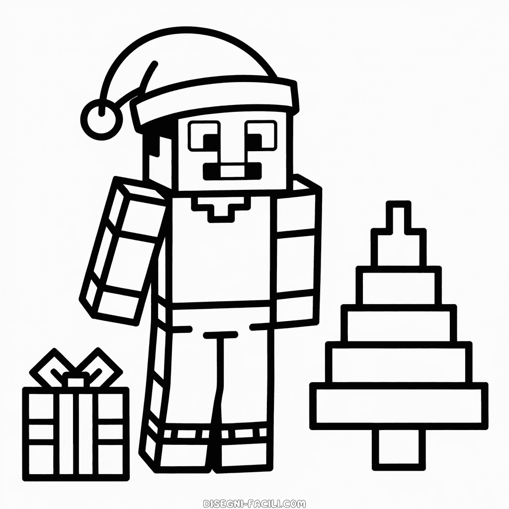 Disegno Facile di Natale Minecraft