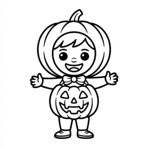 Disegno Facile di Personaggio Carino di Halloween