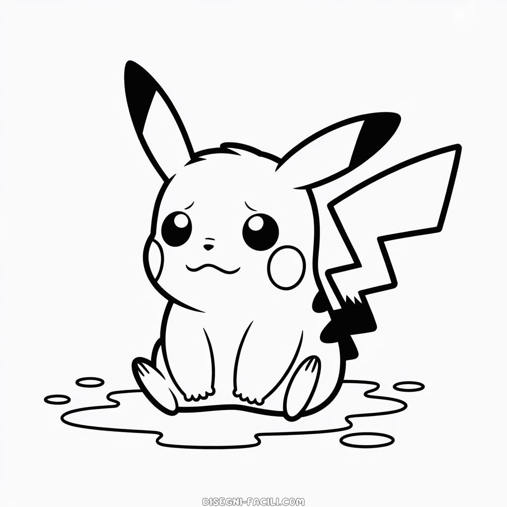 Disegno Facile di Pikachu che Piange