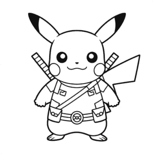 Disegno Facile di Pikachu Deadpool