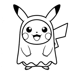 Disegno Facile di Pikachu di Halloween