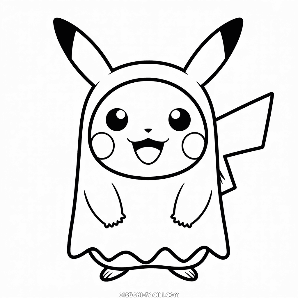 Disegno Facile di Pikachu di Halloween