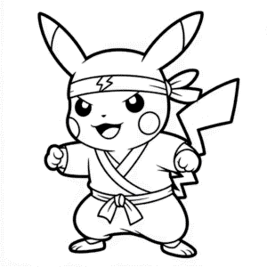 Disegno Facile di Pikachu Ninja