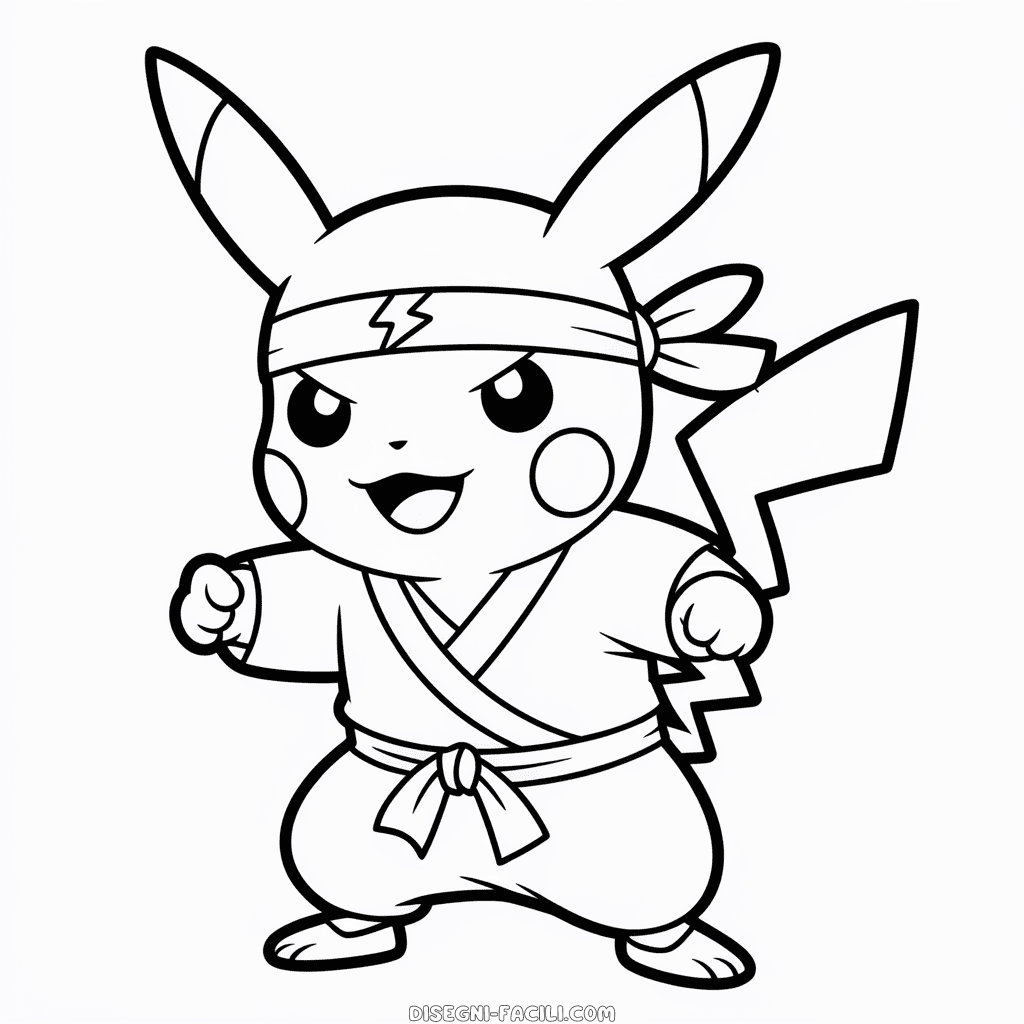 Disegno Facile di Pikachu Ninja
