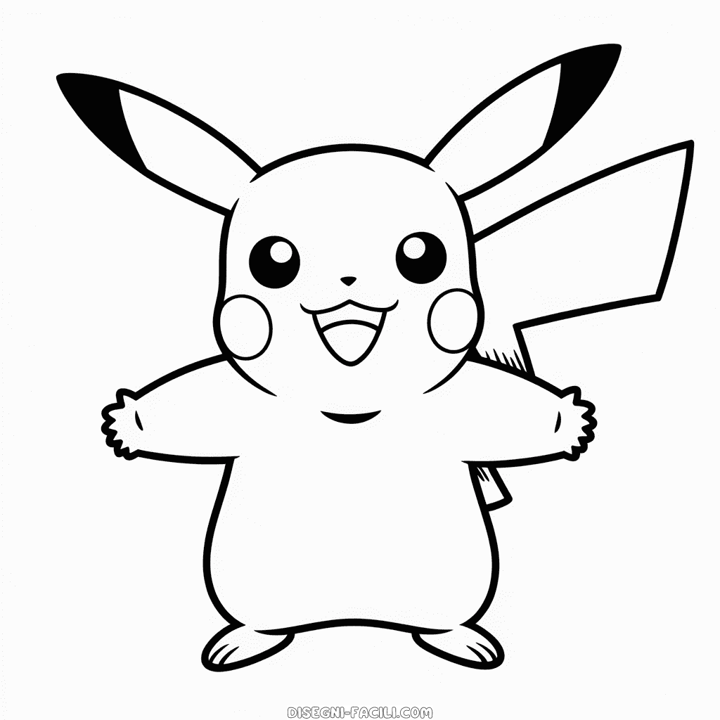 Disegno Facile di Pikachu per Bambini
