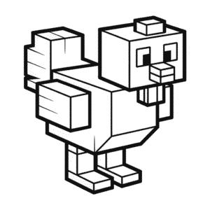 Disegno Facile di Pollo Minecraft